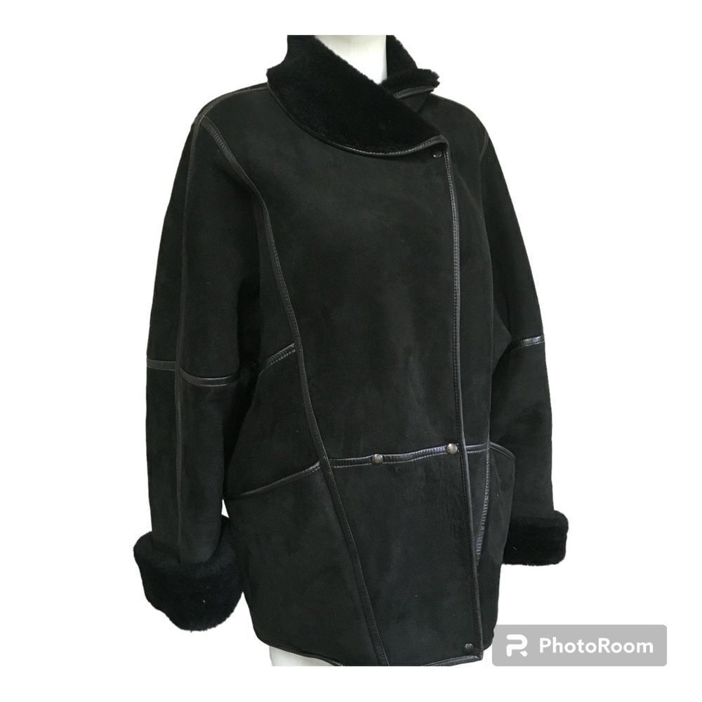 Mac Douglas Paris Vintage 100% Sheepskin Leather Sherpa Heavy Jacket Coat 10
